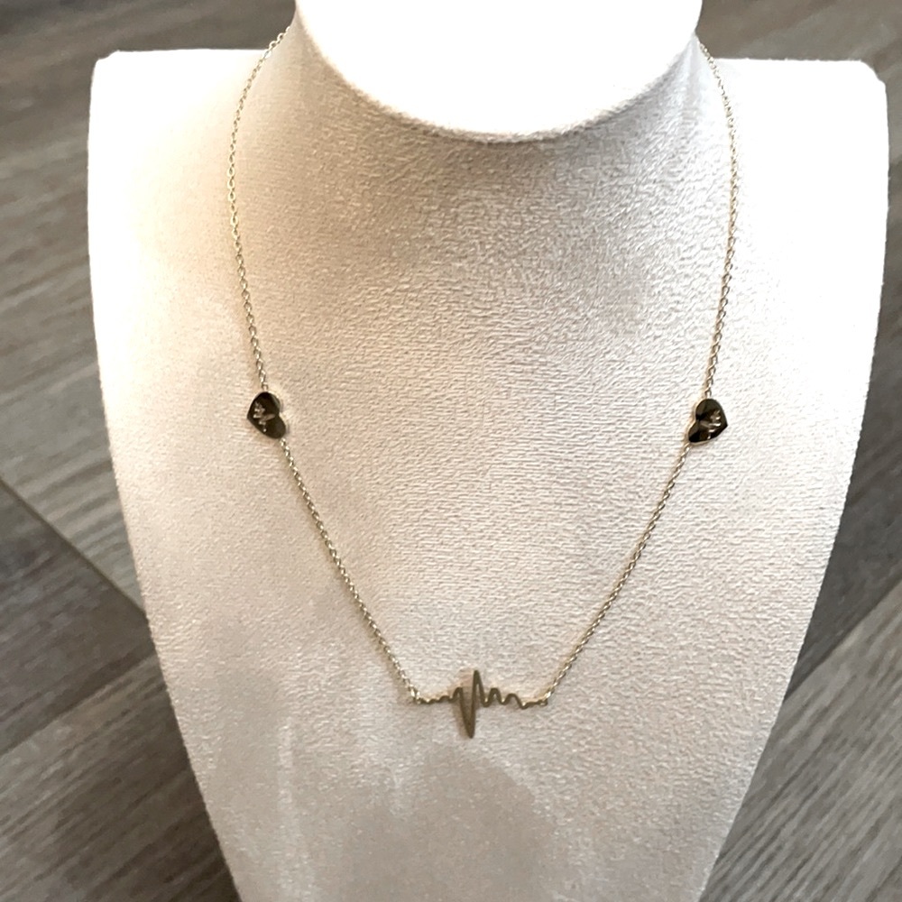 Gold Plated Electrocardiogram Necklace